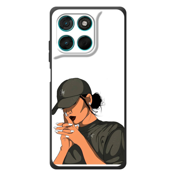 Силиконовый Чехол на Motorola Moto G57 Power с картинкой Стильных Девушек – В зеленом