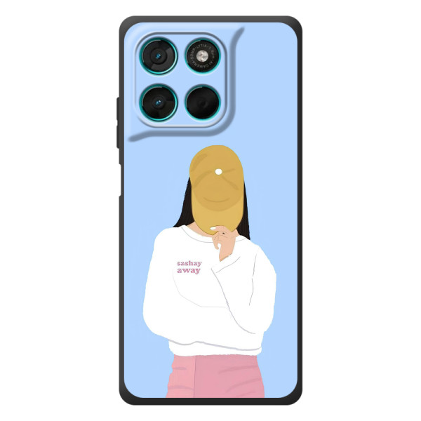 Силиконовый Чехол на Motorola Moto G57 Power с картинкой Стильных Девушек – Желтая кепка