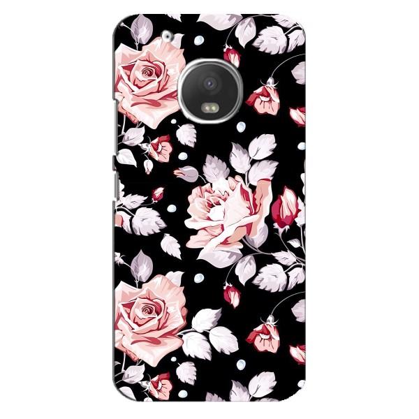 Чехлы с Цветами для Motorola MOTO G5s (VPrint) – Цветочки на черном