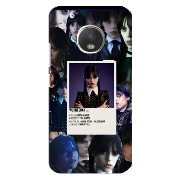 Чехлы Венсдей на Motorola MOTO G5s Уэнсдей (AlphaPrint) – коллаж Уэнздей