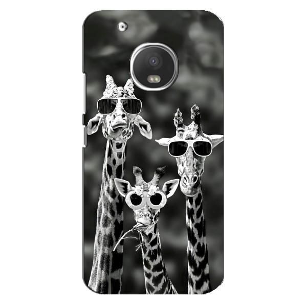 Силіконовий чохол з КАРТИНКАМИ літо для Motorola MOTO G5s (AlphaPrint) – Жирафи в окулярах