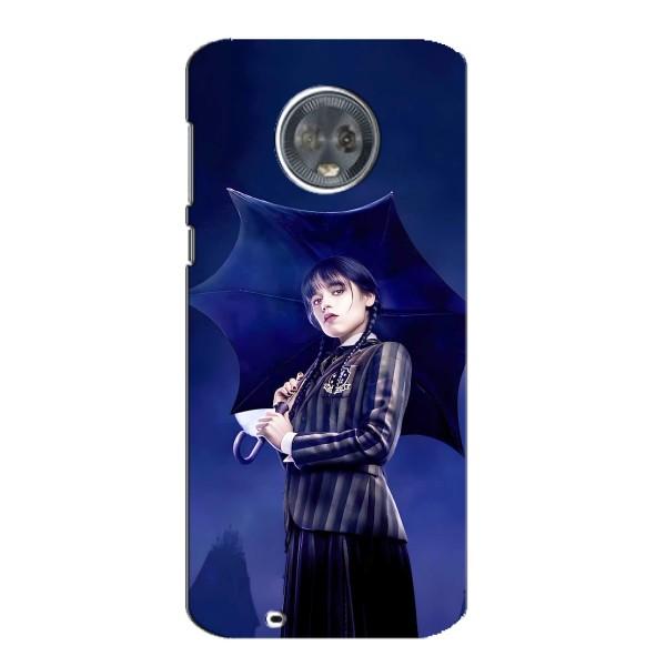 Чохли Венсдей на Motorola MOTO G6 Уенсдей (AlphaPrint) – Венздей з парасолькою
