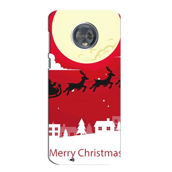 Різдвяні Чохли для Motorola MOTO G6 (VPrint) – Санта з оленями