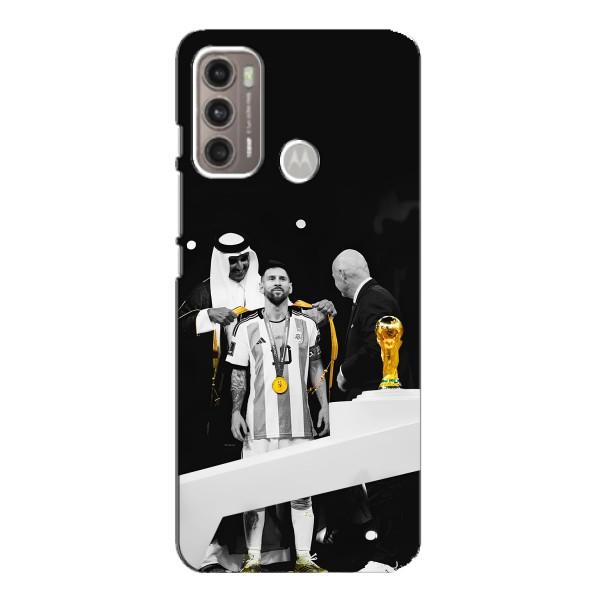 Чехлы для Motorola MOTO G60 (Leo чемпион) (AlphaPrint) – Месси в накидке