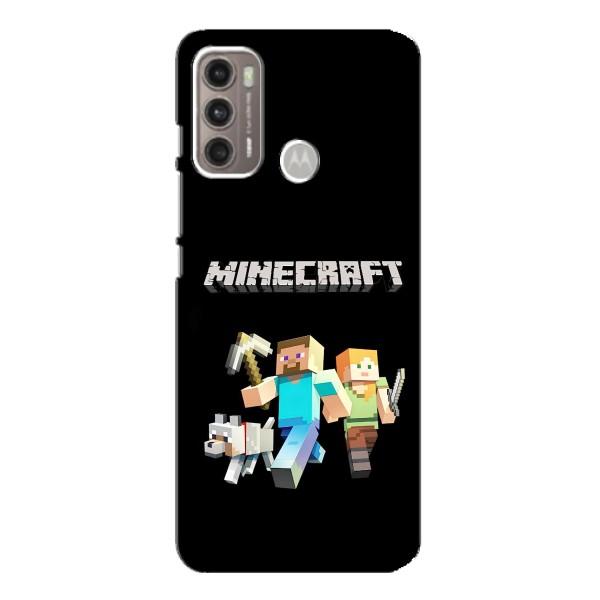 Чехол Майнкрафт на Motorola MOTO G60 (AlphaPrint) Minecraft – герои Minecraft