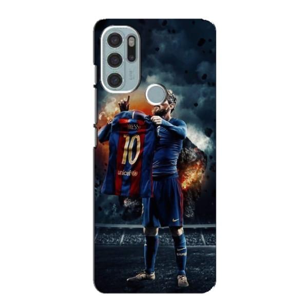 Чехол Месси футболист для Motorola MOTO G60s – Месси с футболкой