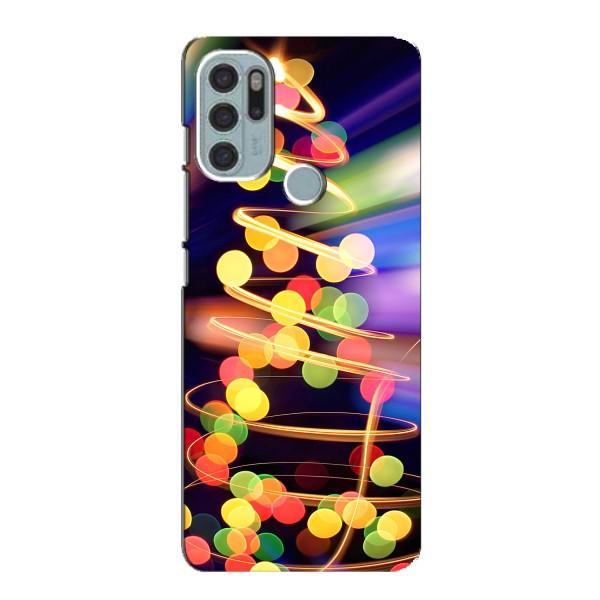 Новогодние Чехлы для Мото G60s (VPrint) – Елка с гирлянд