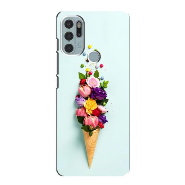 Чехлы с тематикой "ЦВЕТЫ" на Motorola MOTO G60s – Цветок-мороженное