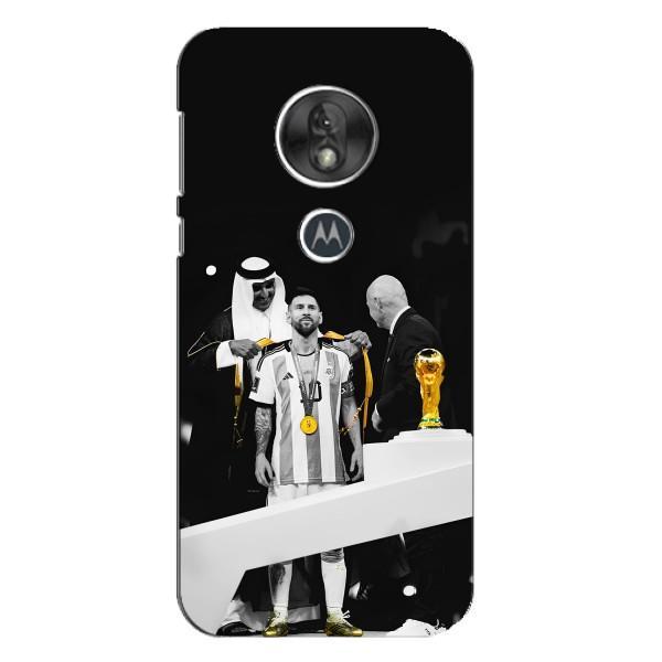 Чехлы для Motorola MOTO G7 Play (Leo чемпион) (AlphaPrint) – Месси в накидке