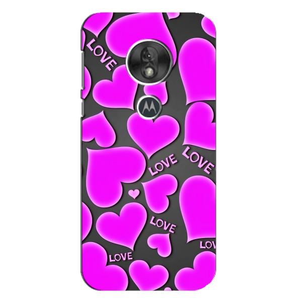Чехлы для любимой на Моторола MOTO G7 Плей (VPrint) – Pink hearts