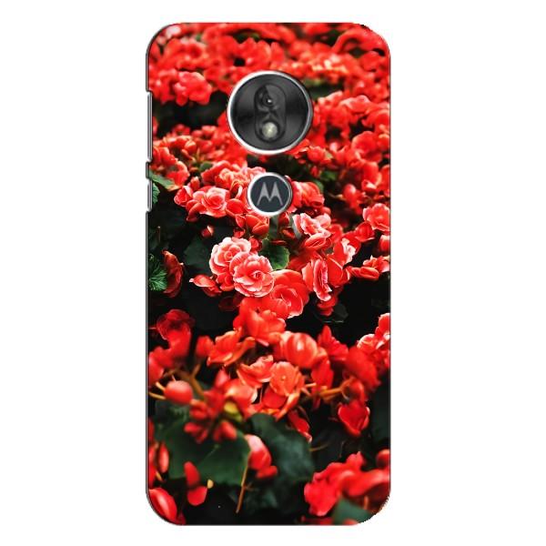 Чохли з квітами для Motorola MOTO G7 Play (VPrint) – Квіти червоні