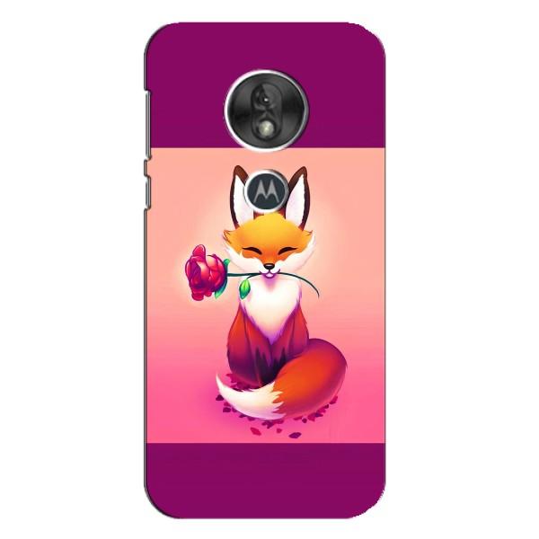 Чехлы с картинкой Лисички для Motorola MOTO G7 Play (VPrint) – Лисичка с розочкой