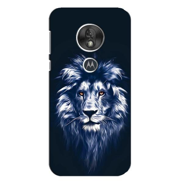 Чохол з картинкою ЛЕВ для Motorola MOTO G7 Play (VPrint) – Синій Лев