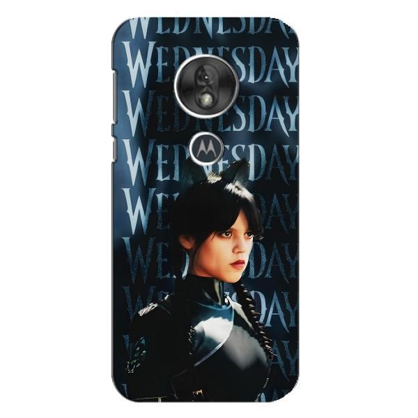 Чехлы Венсдей на Motorola MOTO G7 Play Уэнсдей (AlphaPrint) – Уэнздей кошка