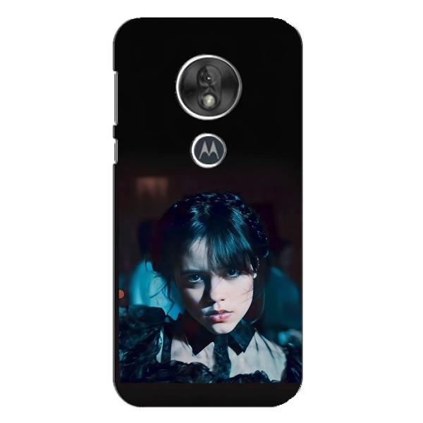 Чехлы Венсдей на Motorola MOTO G7 Play Уэнсдей (AlphaPrint) – взгляд Уэнздей