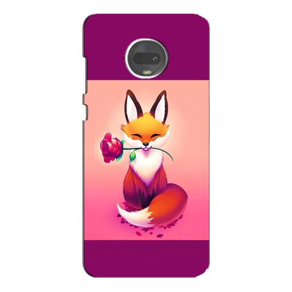 Чехлы с картинкой Лисички для Motorola MOTO G7 Plus (VPrint) – Лисичка с розочкой