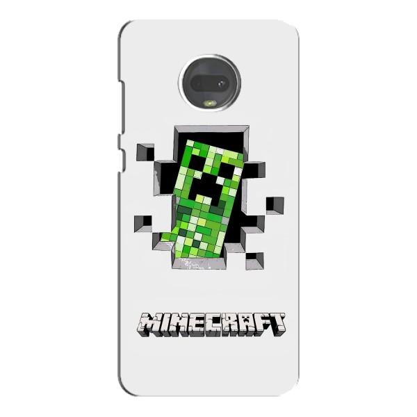 Чехол Майнкрафт на Motorola MOTO G7 Plus (AlphaPrint) Minecraft – крипер Майнкрафт