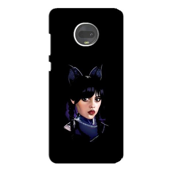 Чехлы Венсдей на Motorola MOTO G7 Plus Уэнсдей (AlphaPrint) – серьезная Уэнздей