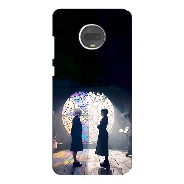 Чехлы Венсдей на Motorola MOTO G7 Plus Уэнсдей (AlphaPrint) – Уэнздей и Инид