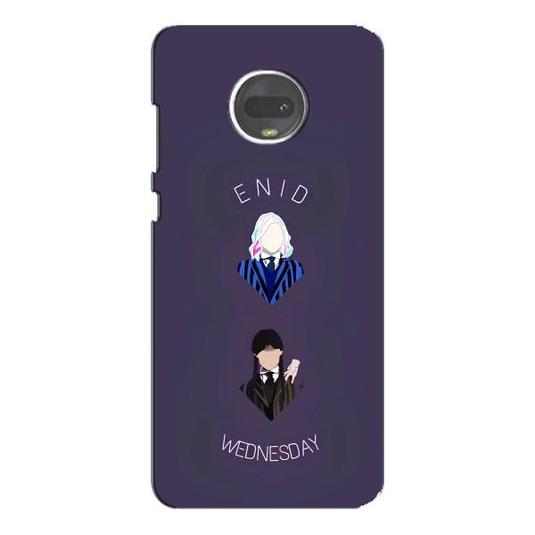 Чехлы Венсдей на Motorola MOTO G7 Plus Уэнсдей (AlphaPrint) – Уэнздей и подруга