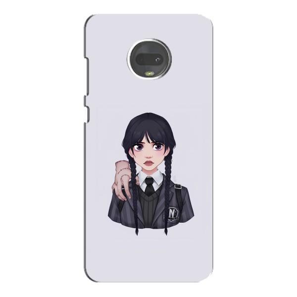 Чехлы Венсдей на Motorola MOTO G7 Plus Уэнсдей (AlphaPrint) – Уэнздей и Вещь
