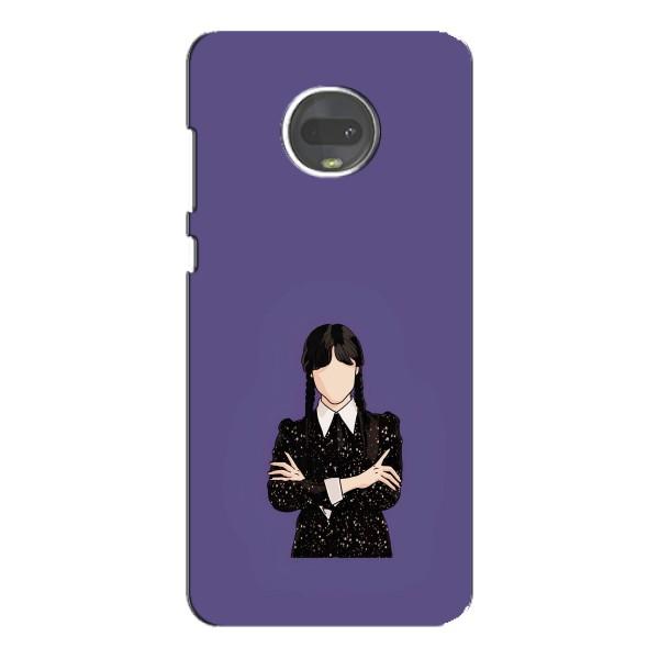 Чехлы Венсдей на Motorola MOTO G7 Plus Уэнсдей (AlphaPrint) – Уэнздей в черном