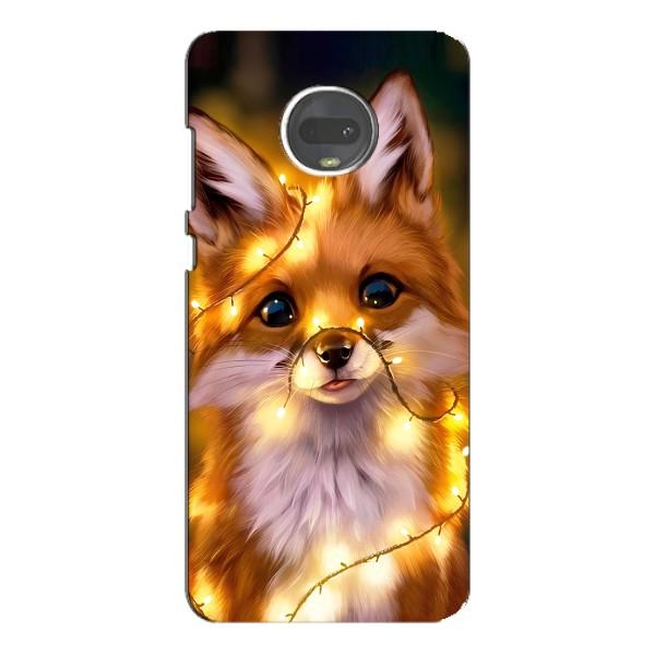 Чехлы с картинкой Лисички для Motorola MOTO G7 (VPrint) – Лисичка в гирляндах