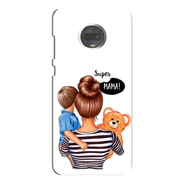 Чехол с печатью для Motorola MOTO G7 - (Мама с ребенком) (AlphaPrint) – Мама с сыном