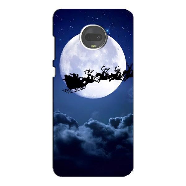 Новорічні Чохли для Моторола МОТО Ж7 (VPrint) – Санта - місяць