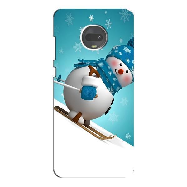 Новорічні Чохли для Моторола МОТО Ж7 (VPrint) – Сніговик на лижах