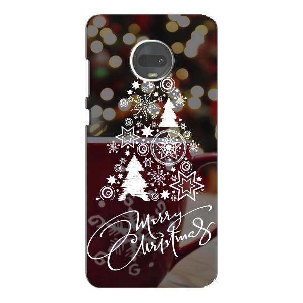 Рождественские Чехлы для Motorola MOTO G7 (VPrint) – Елочка узорная