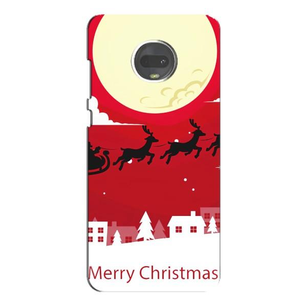 Рождественские Чехлы для Motorola MOTO G7 (VPrint) – Санта с оленями