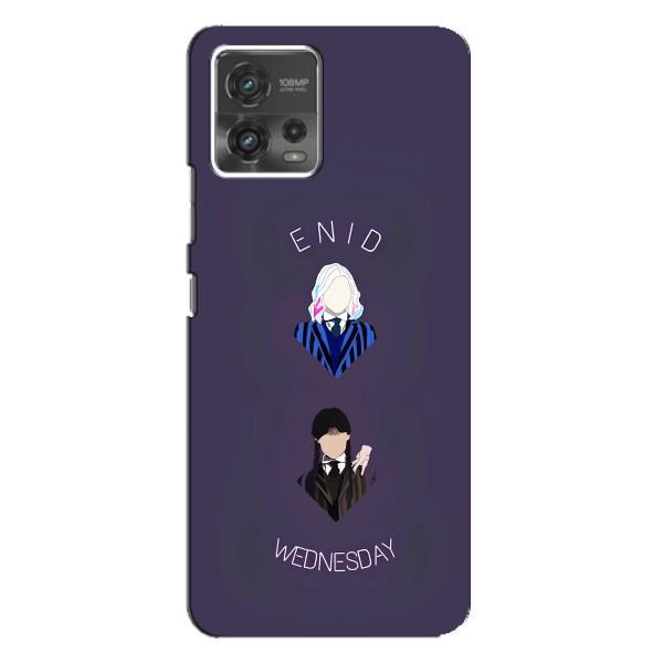 Чехлы Венсдей на Motorola MOTO G72 Уэнсдей (AlphaPrint) – Уэнздей и подруга