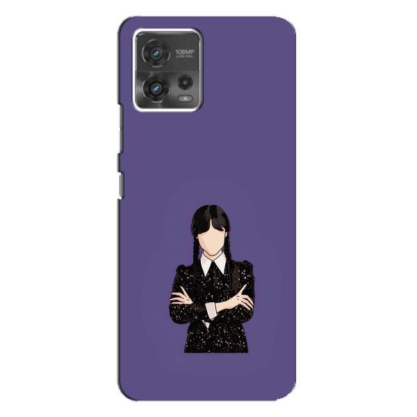 Чехлы Венсдей на Motorola MOTO G72 Уэнсдей (AlphaPrint) – Уэнздей в черном