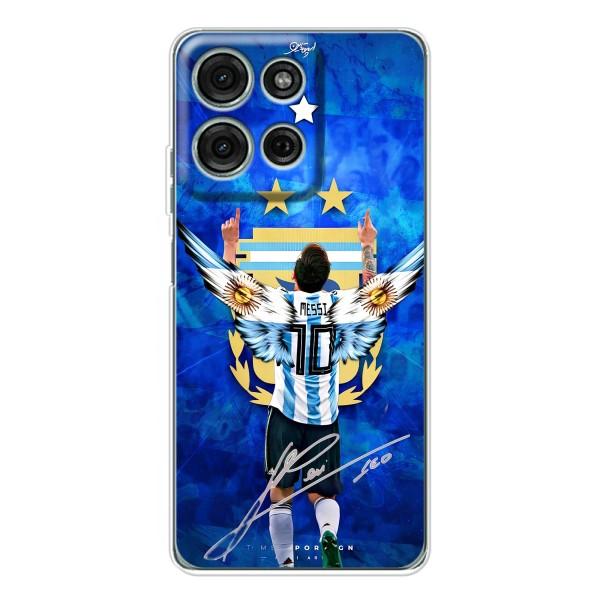 Чехлы для Motorola Moto G75 (Leo чемпион) (AlphaPrint) – Месси сборная