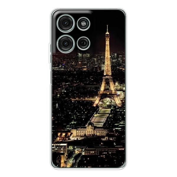 Чехол Эйфелева Башня для Motorola Moto G75 - (AlphaPrint) – Ночной Париж