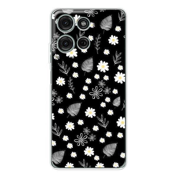 Чехлы с тематикой "ЦВЕТЫ" на Motorola Moto G75 – цветение на чорном