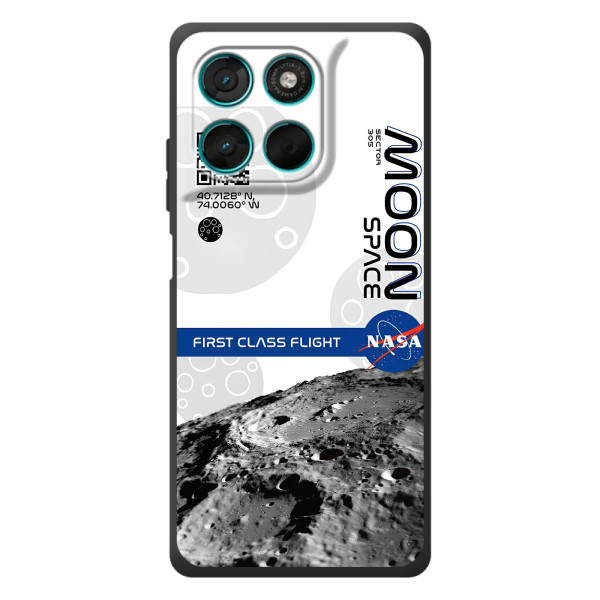 Силиконовый бампер с принтом "Наса" на Motorola Moto G77 – Билет в космос
