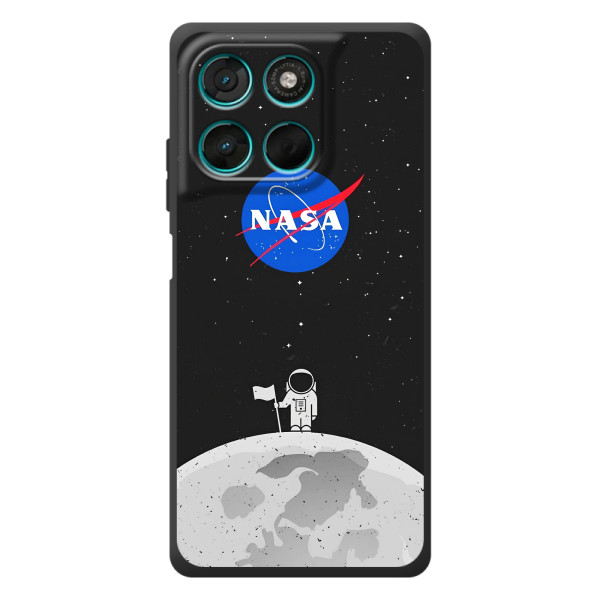 Силиконовый бампер с принтом "Наса" на Motorola Moto G77 – Космонавт NASA