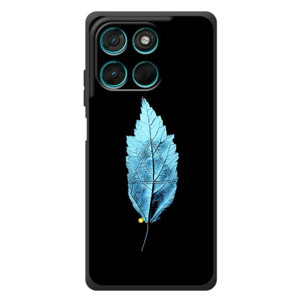 Чохол з картинками на чорному фоні для Motorola Moto G77 – Листя