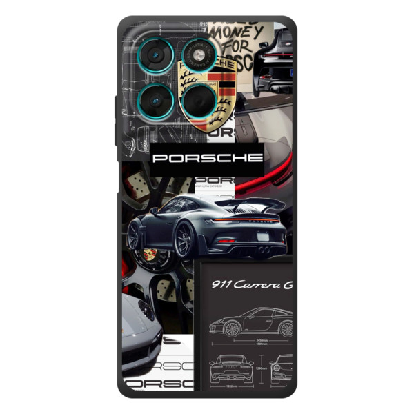 Чехол с авто Порше для Motorola Moto G77 – Коллаж Порше