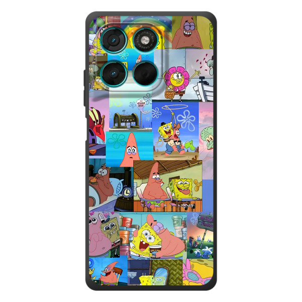 Силиконовый чехол Спанч Боб на Мото Джи77 – Комиксы Спанч Боб