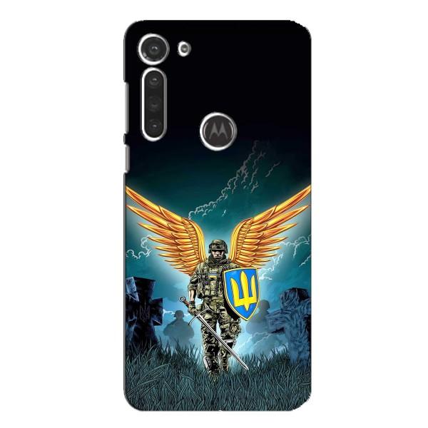 Чехлы с картинкой ЗСУ для Motorola MOTO G8 (AlphaPrint) – Солдат ЗСУ
