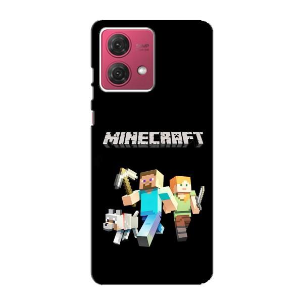 Чохол Майнкрафт на Motorola MOTO G84 (AlphaPrint) Minecraft – герої Minecraft