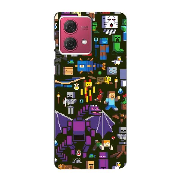 Чохол Майнкрафт на Motorola MOTO G84 (AlphaPrint) Minecraft – Колаж Майнкрафт