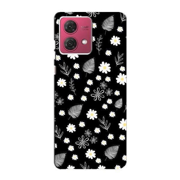 Чехлы с тематикой "ЦВЕТЫ" на Motorola MOTO G84 – цветение на чорном