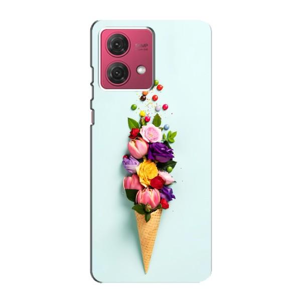 Чехлы с тематикой "ЦВЕТЫ" на Motorola MOTO G84 – Цветок-мороженное