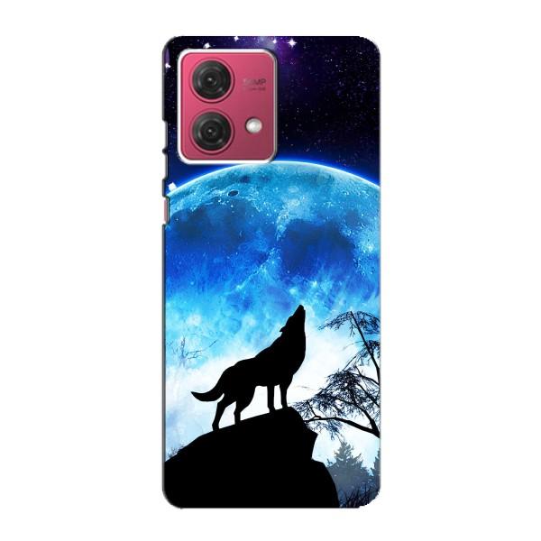 Защитные чехлы для МОТО джи84 (AlphaPrint) (ХИТ продаж) ВОЛК – Волк на луну