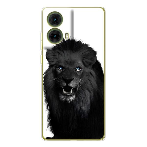 Чохли з картинкою животних Motorola MOTO G85 – Чорний ЛЕВ