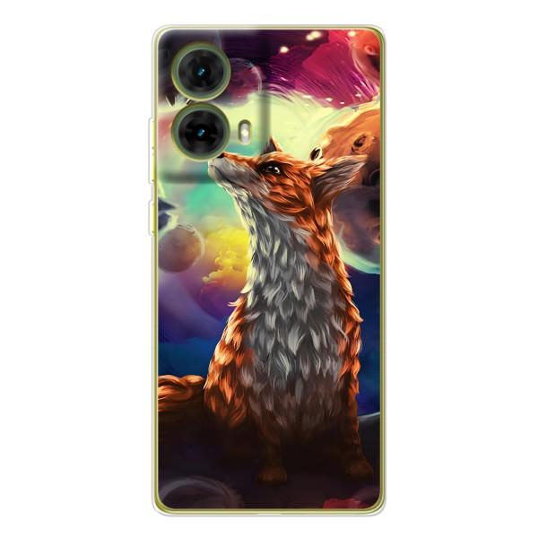 Чехлы с картинкой Лисички для Motorola MOTO G85 (VPrint) – Лисица в космосе